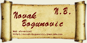 Novak Bogunović vizit kartica